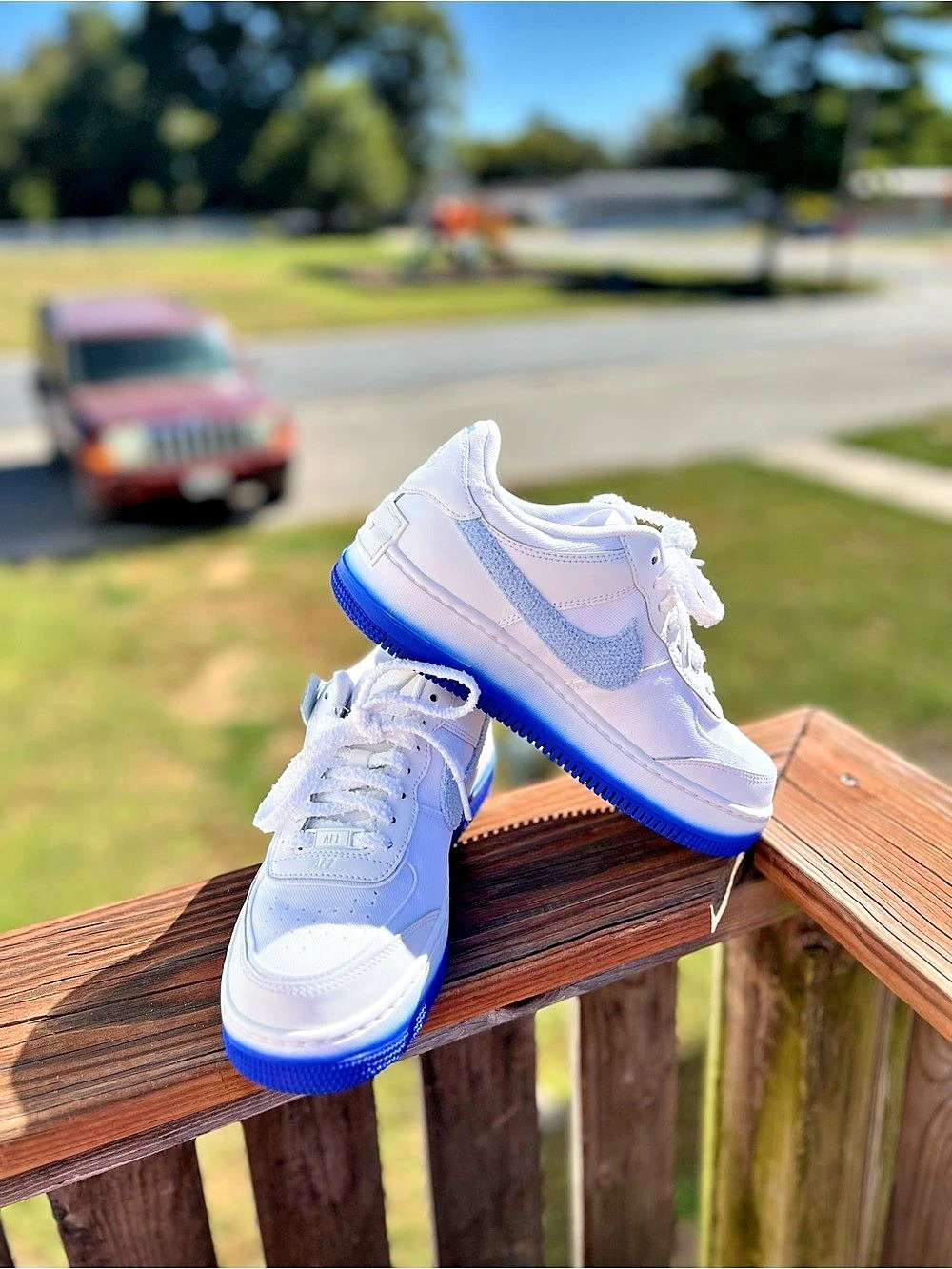 Nike Air Force 1 Shadow Chenille Swoosh - Blue Tint Shadow Chenille Swoosh